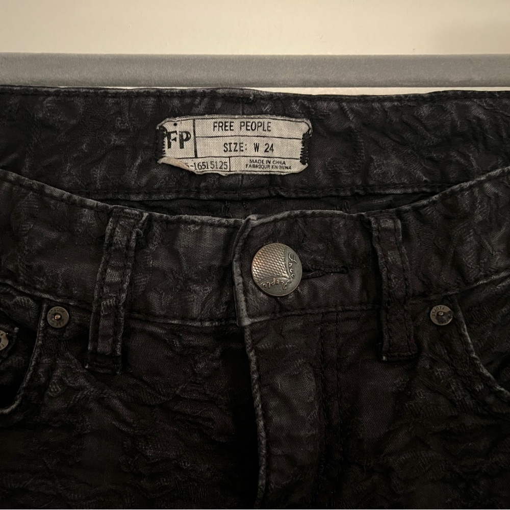 Free People Charcoal Textured Jeans